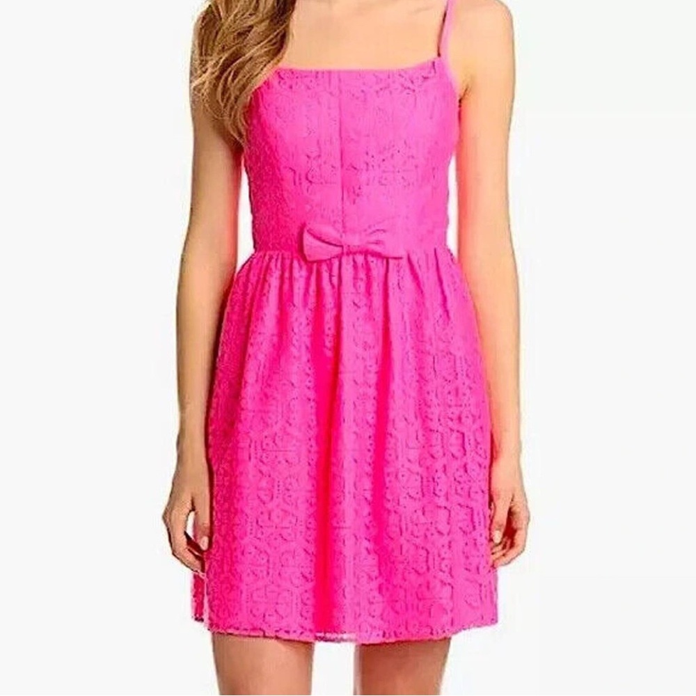 Lilly Pulitzer pink eyelet dress, size 10